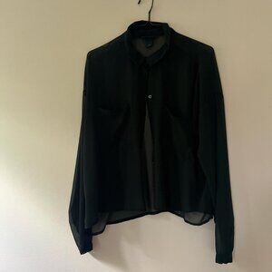 Women's Green and Black Shirt